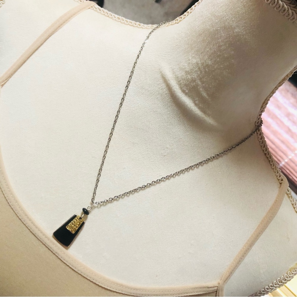 Egyptian look enamel pendant on chain necklace